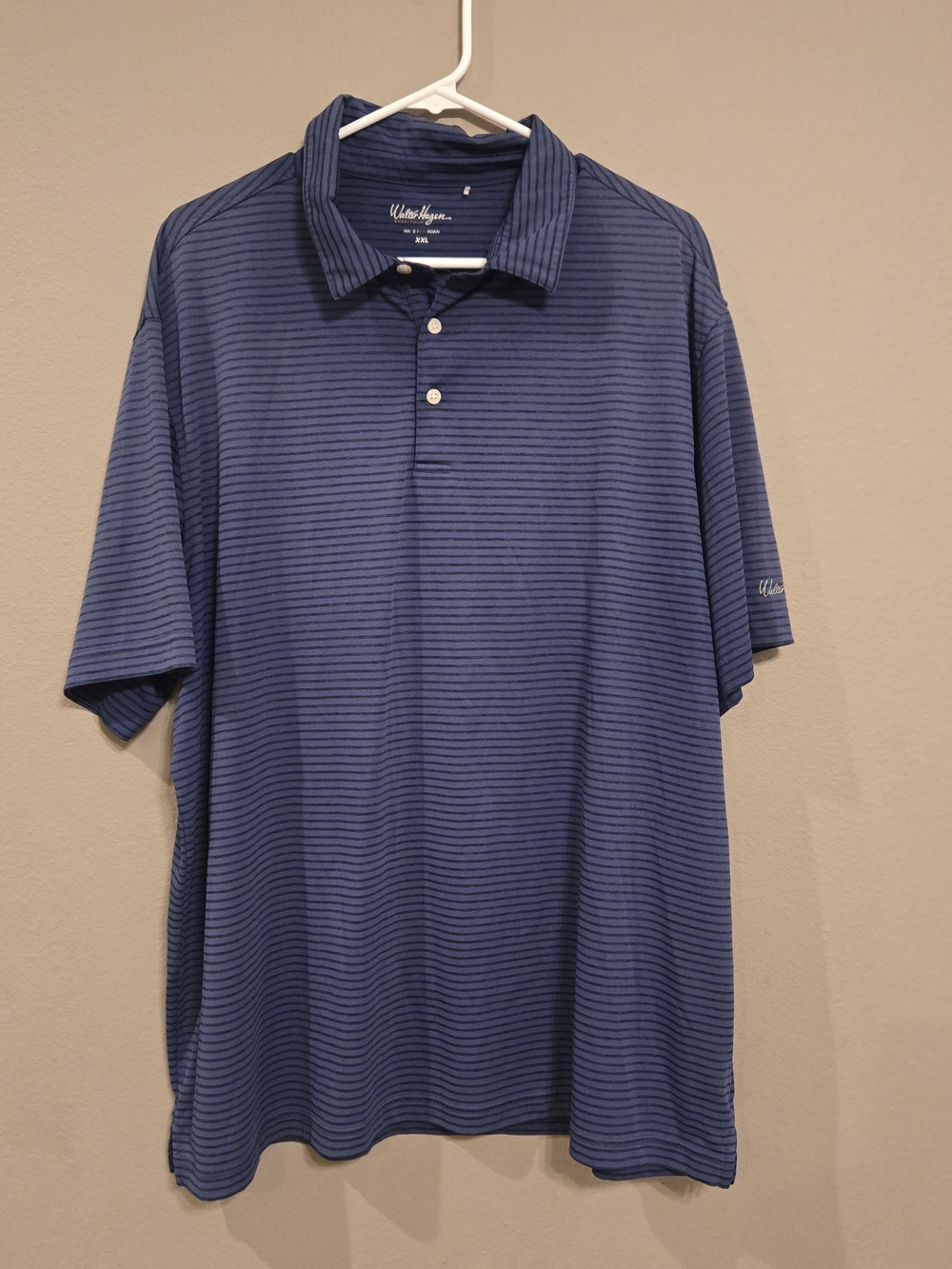 Walter Hagen Men's Blue Striped Polo Shirt